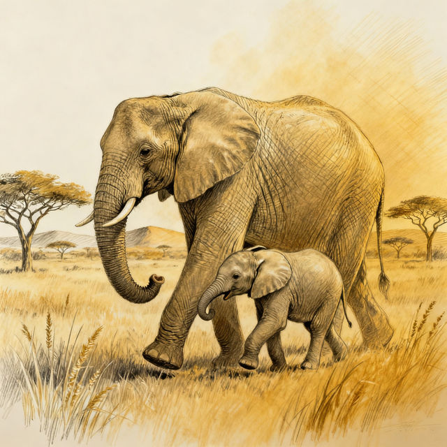 Elephants Drawing gallery