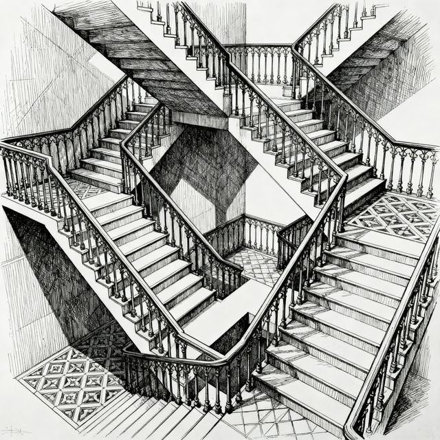 Drawing Stairs - AI Generated gallery