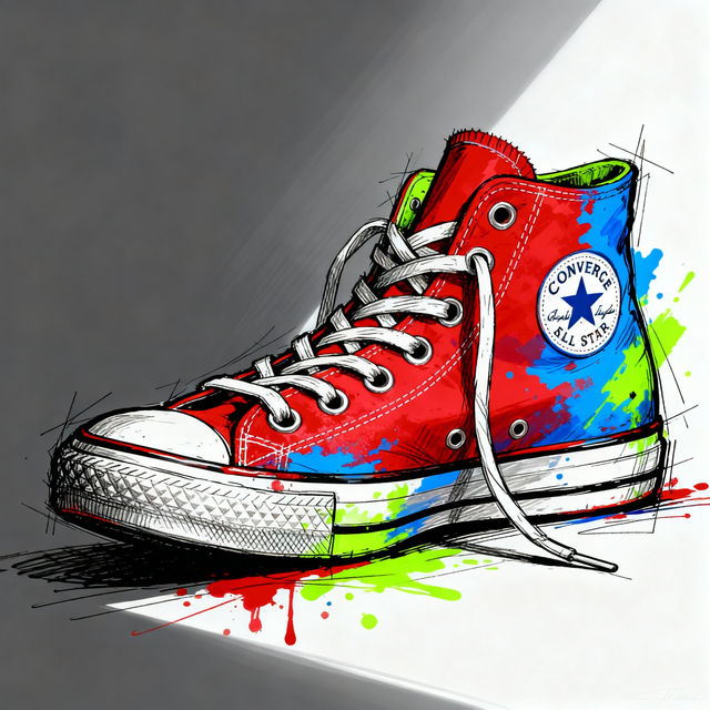 Converse Shoe Drawings - AI Generated gallery