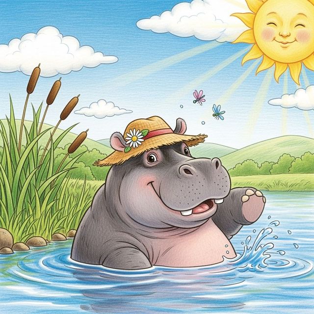 Hippo Drawings Created with AI gallery