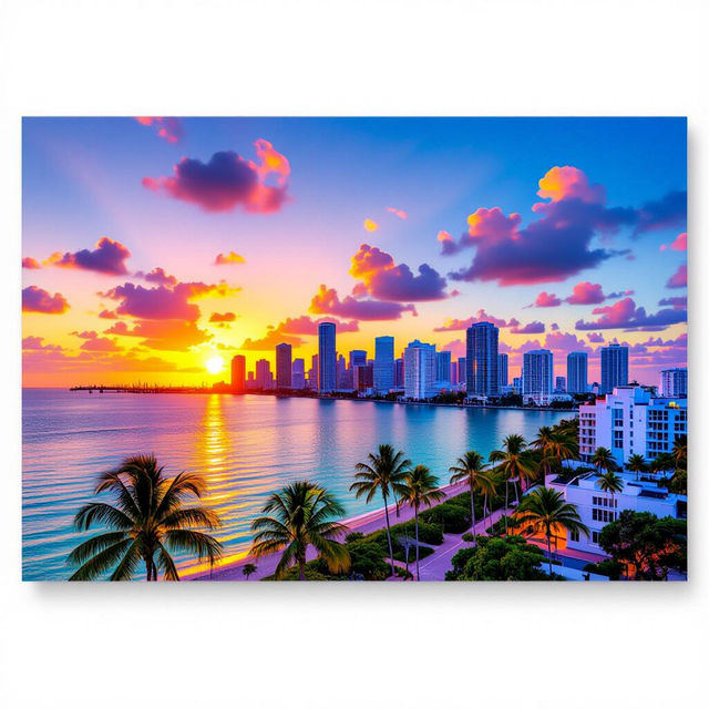 Miami Wallpaper - AI Generated gallery