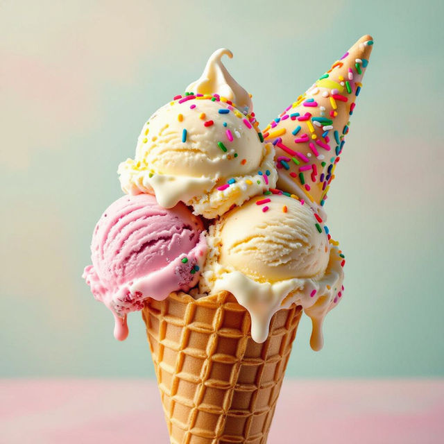 Ice Cream Cone Pictures - Created with AI gallery