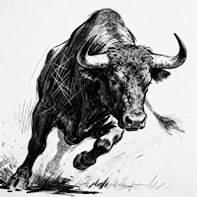 Bull Drawings - AI Generated Art gallery