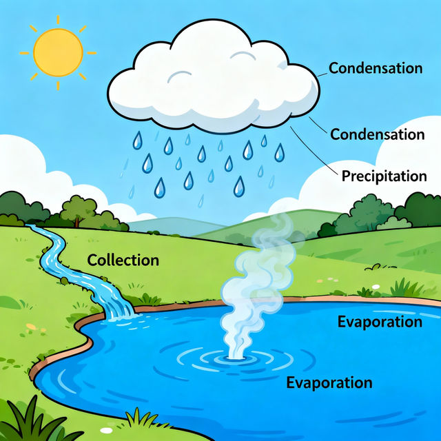 Easy Water Cycle Drawing - Made With AI gallery