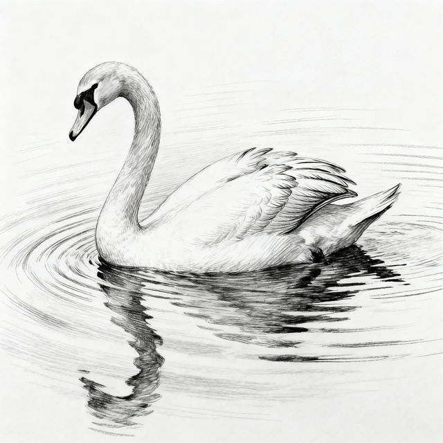 Swan Sketch Art - Created with AI gallery