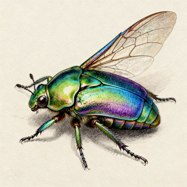 Beetles Drawing - AI Generated Art gallery