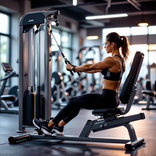 Seated Row Machine Exercise Images gallery