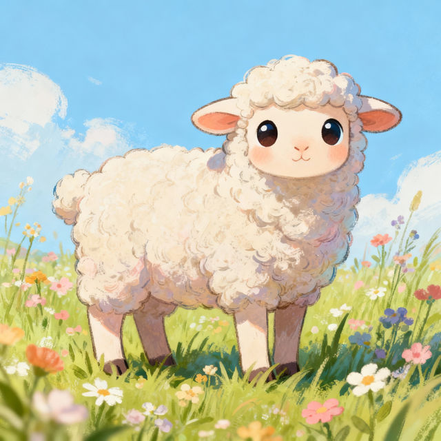 Cute Sheep Drawings - Made With AI gallery