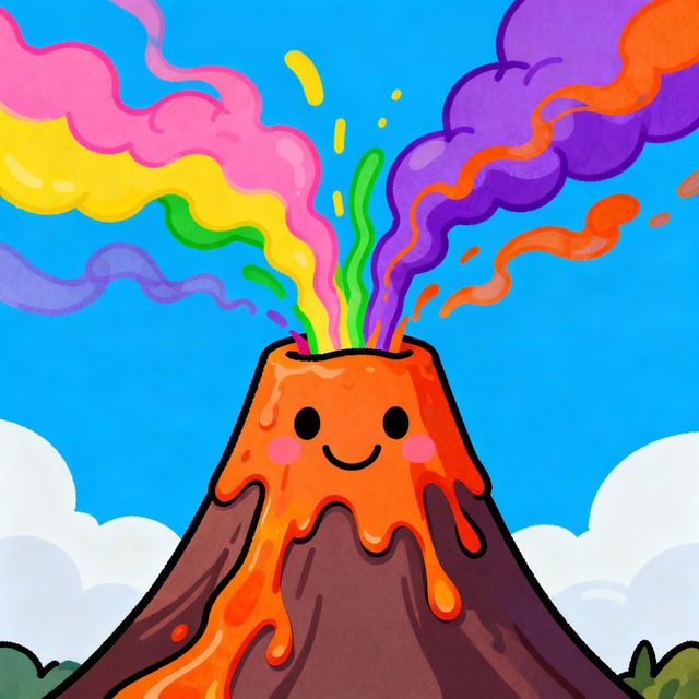 Volcano Cartoon Drawings gallery
