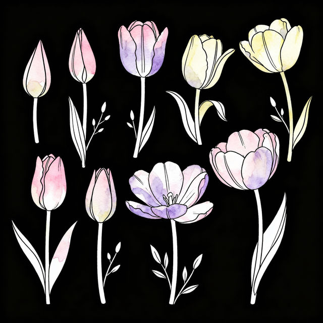 Easy Tulip Drawing Ideas gallery