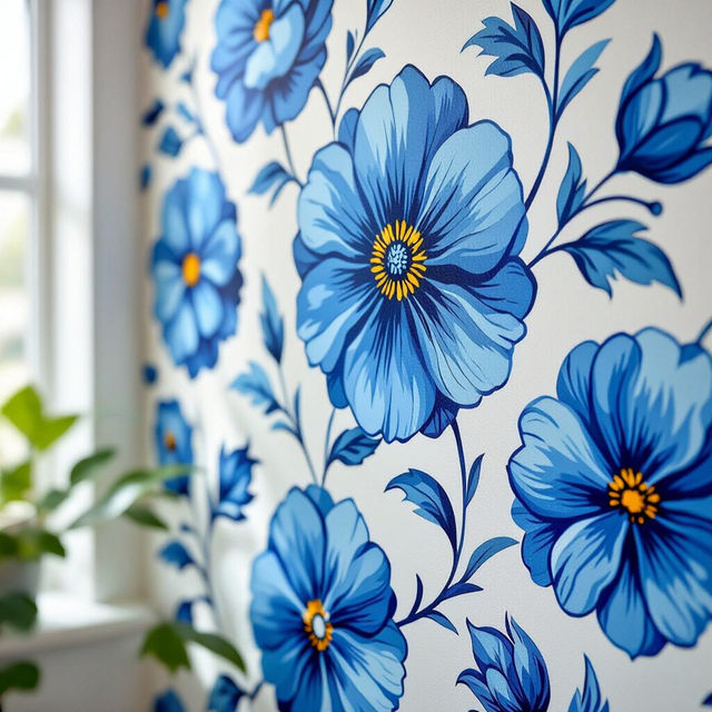 Blue Floral Wallpaper Peel and Stick gallery