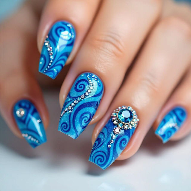 Blue Nail Art Designs gallery
