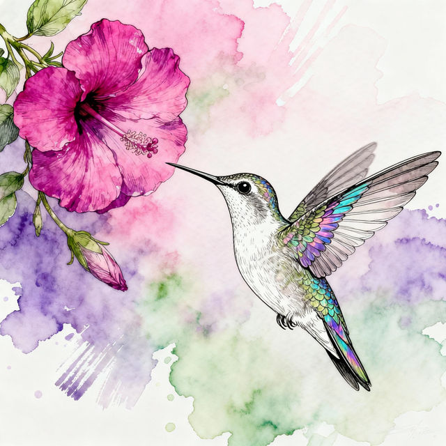 Hummingbird Drawings - AI Art gallery