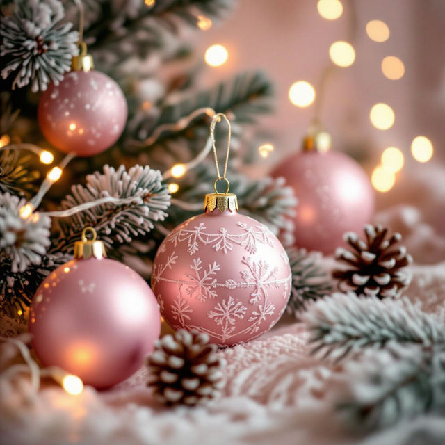 Vintage Pink Christmas Wallpaper gallery