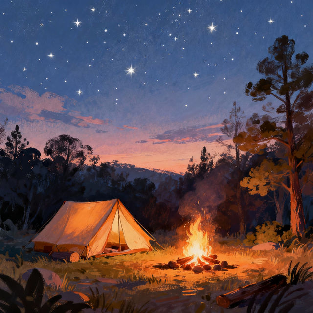 Campsite Drawings - AI Generated gallery