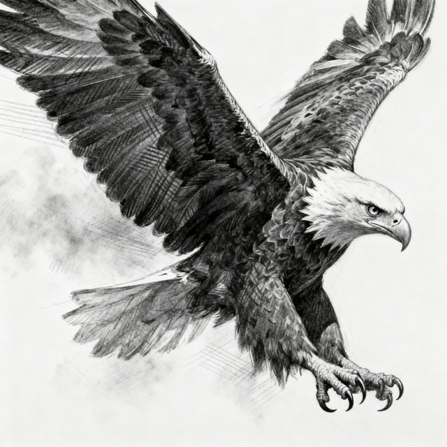 Eagle Flying Drawing gallery