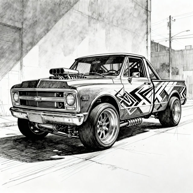 Dropped Truck Drawings - AI Generated gallery