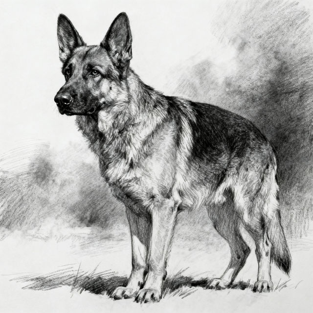 German Shepherd Dog Drawings gallery