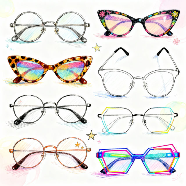 Glasses Drawings - AI Generated Art gallery