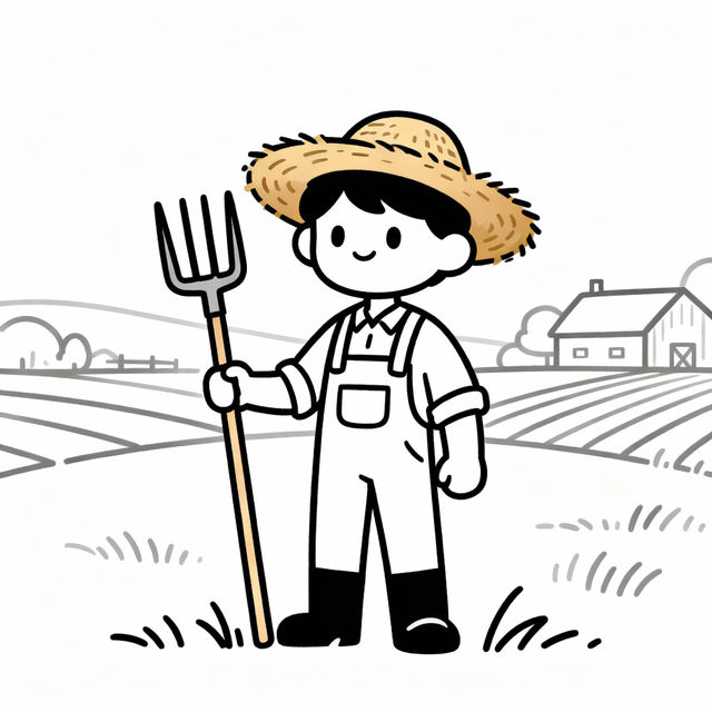 Easy Farmer Drawing gallery