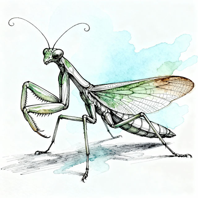 Mantis Drawing - AI Generated Art gallery