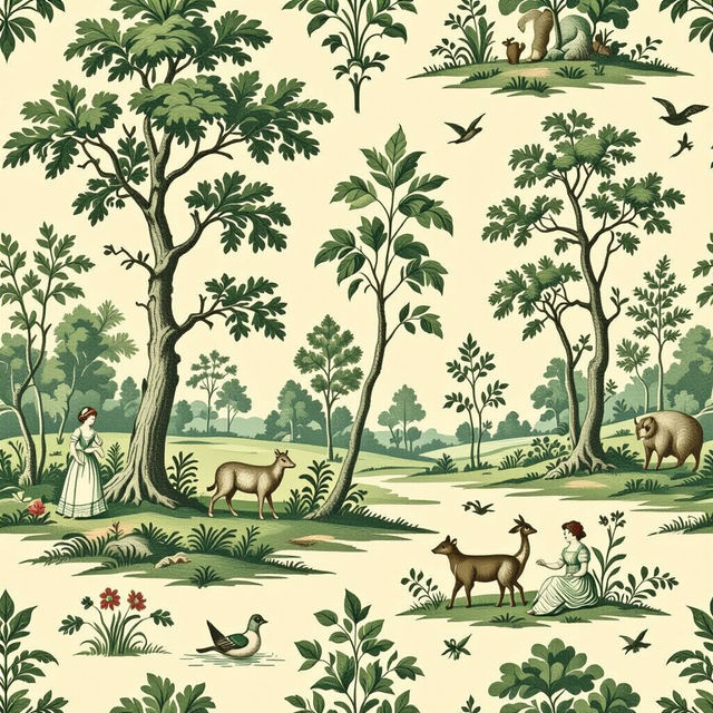 Green Toile Wallpaper - AI Generated Designs gallery