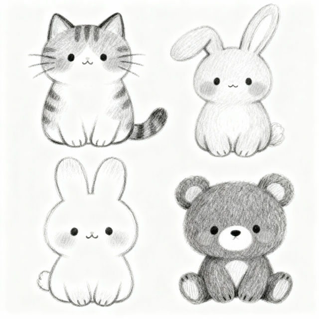 Cute Pencil Drawings - Made With AI gallery