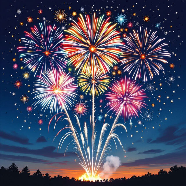 Drawing Fireworks - AI Art gallery
