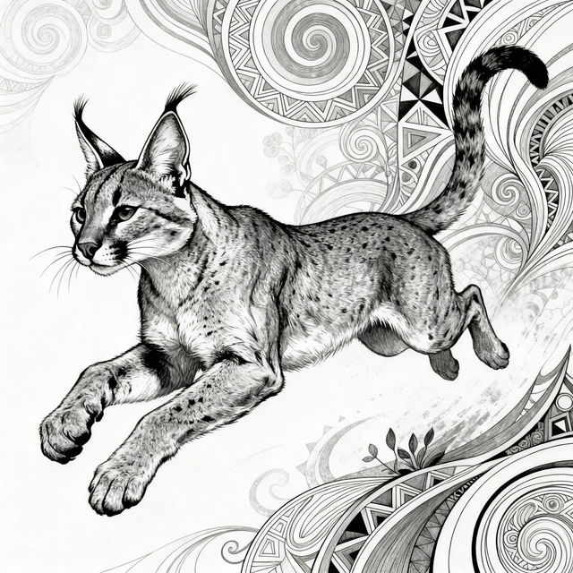 Caracal Drawings - AI Generated Art gallery