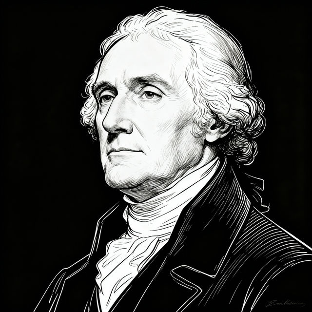 Thomas Jefferson Drawing Easy - AI Generated gallery