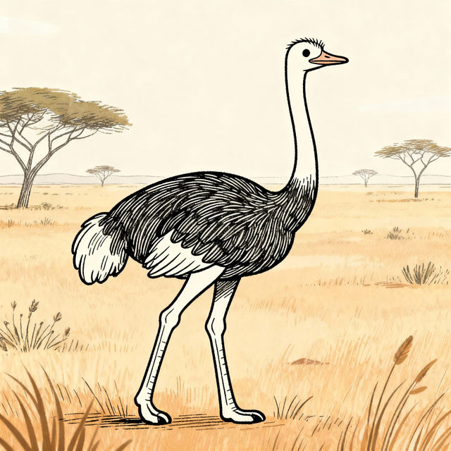 Ostrich Drawings - AI Generated gallery