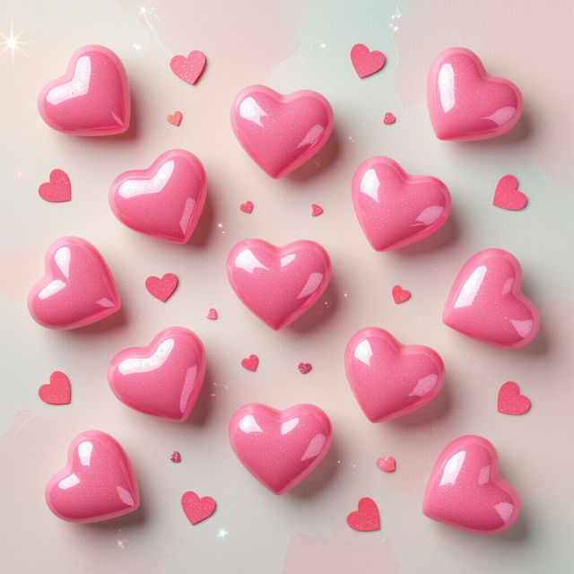 Cute Pink Heart Wallpapers gallery