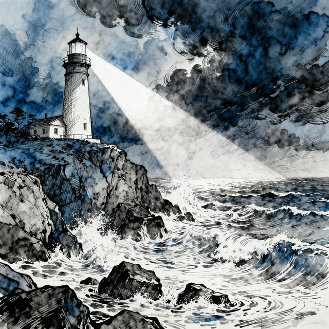 Lighthouse Drawings - AI Generated Art gallery