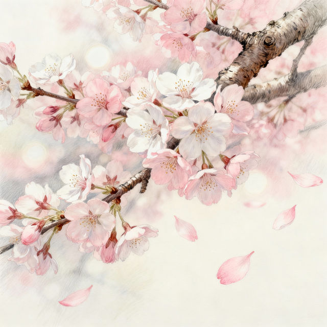 Realistic Cherry Blossom Drawings - AI Generated gallery