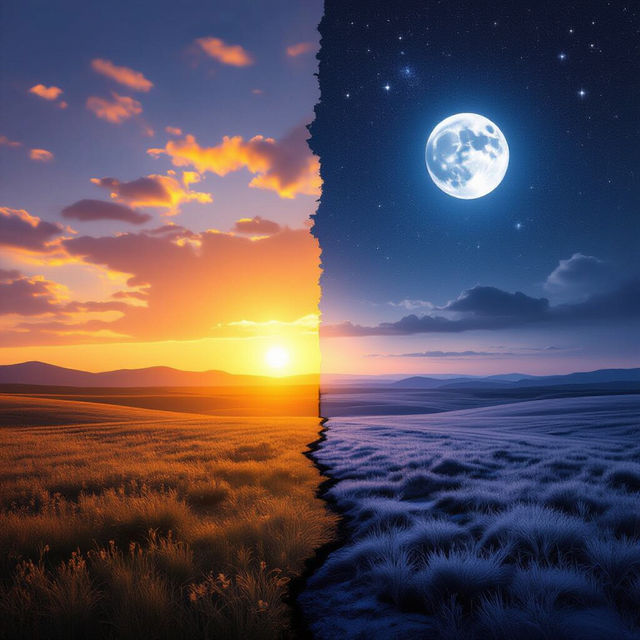 Day and Night Drawings - AI Generated gallery