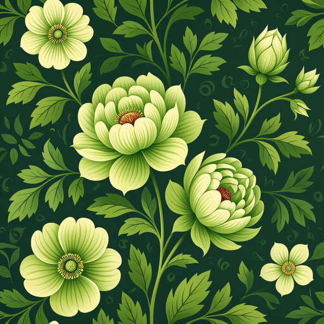 Green Floral Wallpaper gallery