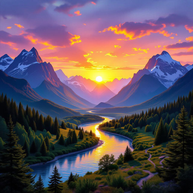 Landscape Mural Wallpaper - AI Generated gallery