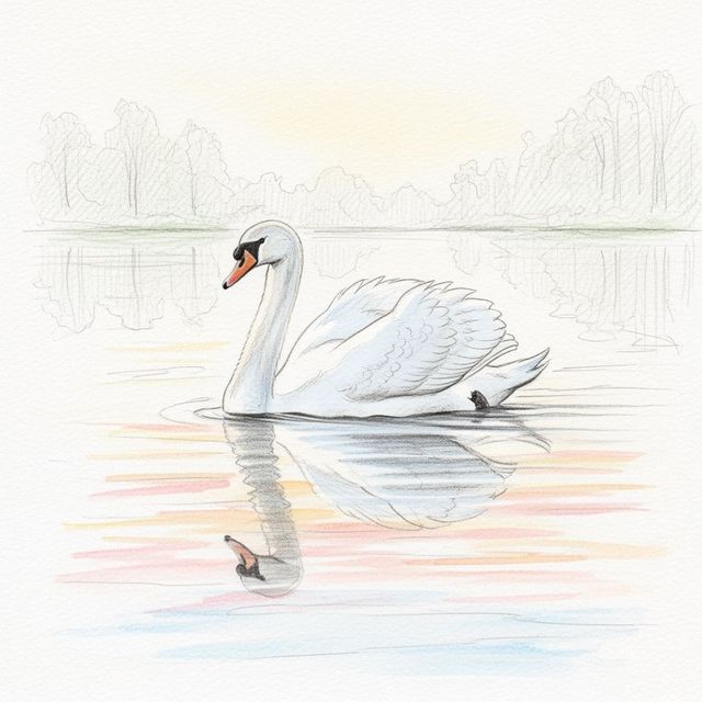 Stunning Swan Drawings Created With AI gallery