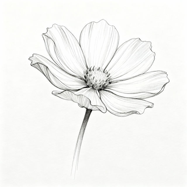 Simple Flower Pencil Drawings gallery