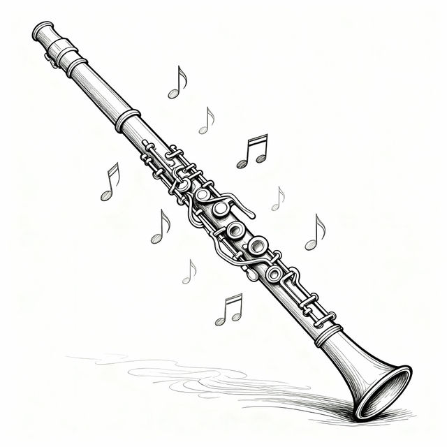 Clarinet Drawing Easy gallery