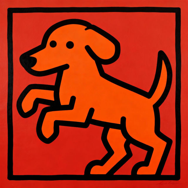 Keith Haring Dog Art - AI Generated gallery