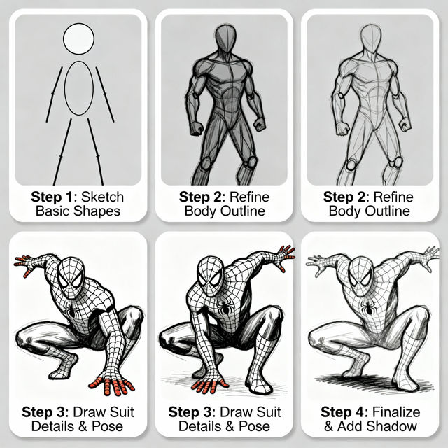 Easy Spider-Man Drawings gallery