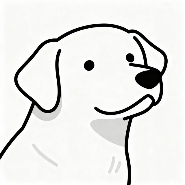 Easy Line Drawing of a Dog gallery