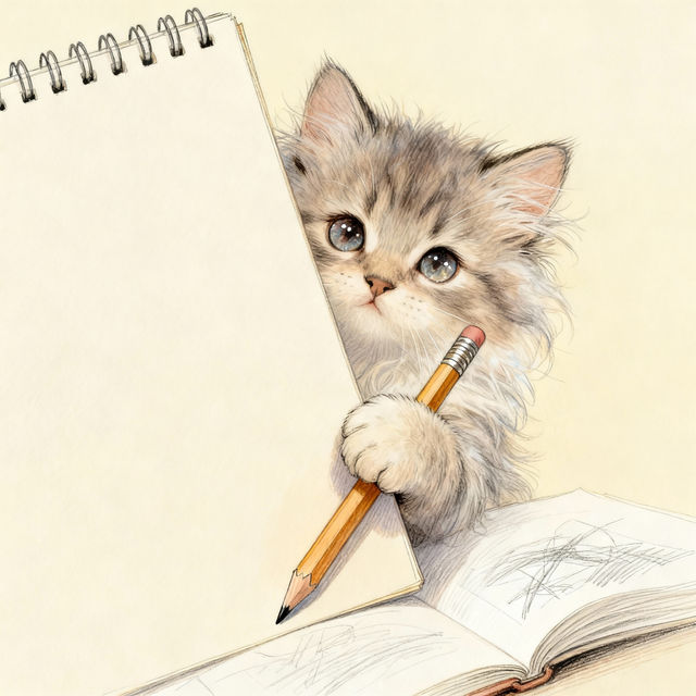 Kitten Drawings - Created with AI gallery