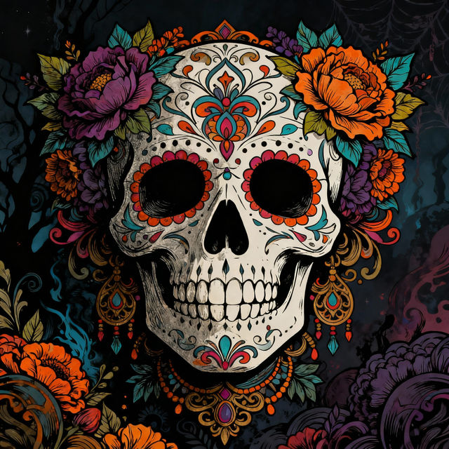 Sugar Skull Drawings - AI Generated gallery