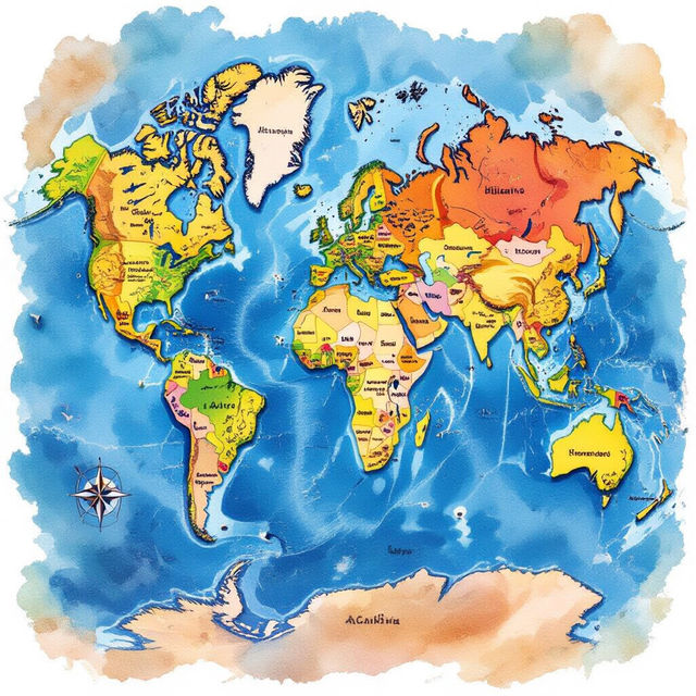 World Map Pictures - Explore the Globe with AI Art gallery