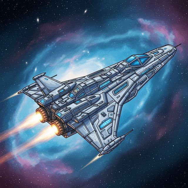 Explore AI-Generated Space Ship Drawings gallery
