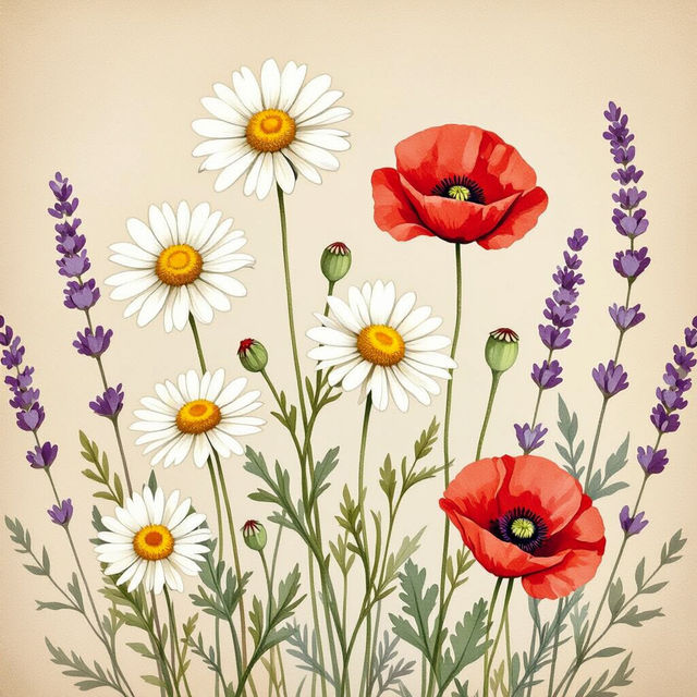 Vintage Wildflower Wallpaper gallery