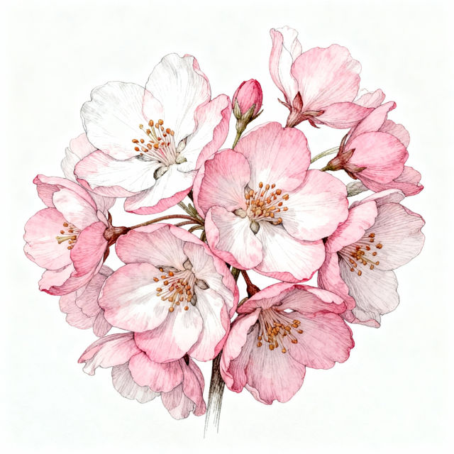 Pink Flowers Drawings - AI Generated Art gallery