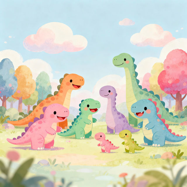 Cute Dinosaur Drawings - Made With AI gallery